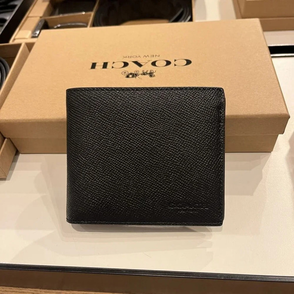 COACH MEN 3 IN 1 WALLET CR899 BLK - Picture 3 of 10